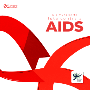 Dia Mundial de Luta contra a Aids. 01/dez. Fundo é branco, laço vermelho. Logo do CRP-PR.